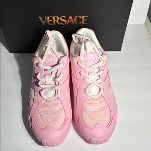 New Authentic Versace Women's Light Pink Sneakers